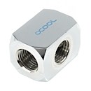 Alphacool HF 3-way connection terminal G1/4 inner thread - Chrome, дополнительное фото 1