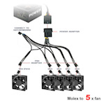Noordpool 5-Way PWM Splitter Cable Black/Black, дополнительное фото 1